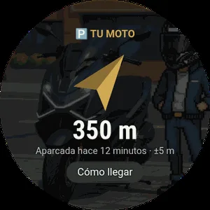 Brújula hacia la moto en el reloj